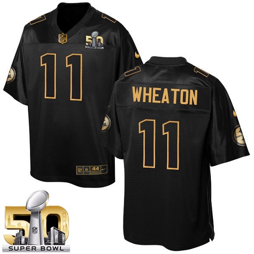 Men's Elite Markus Wheaton Nike Jersey Black - #11 Pro Line Gold Collection NFL Pittsburgh Steelers